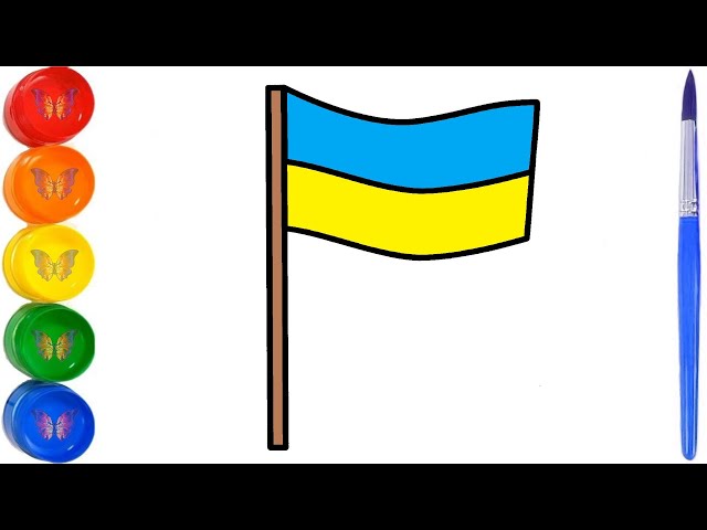 How to draw and color the flag of ukraine