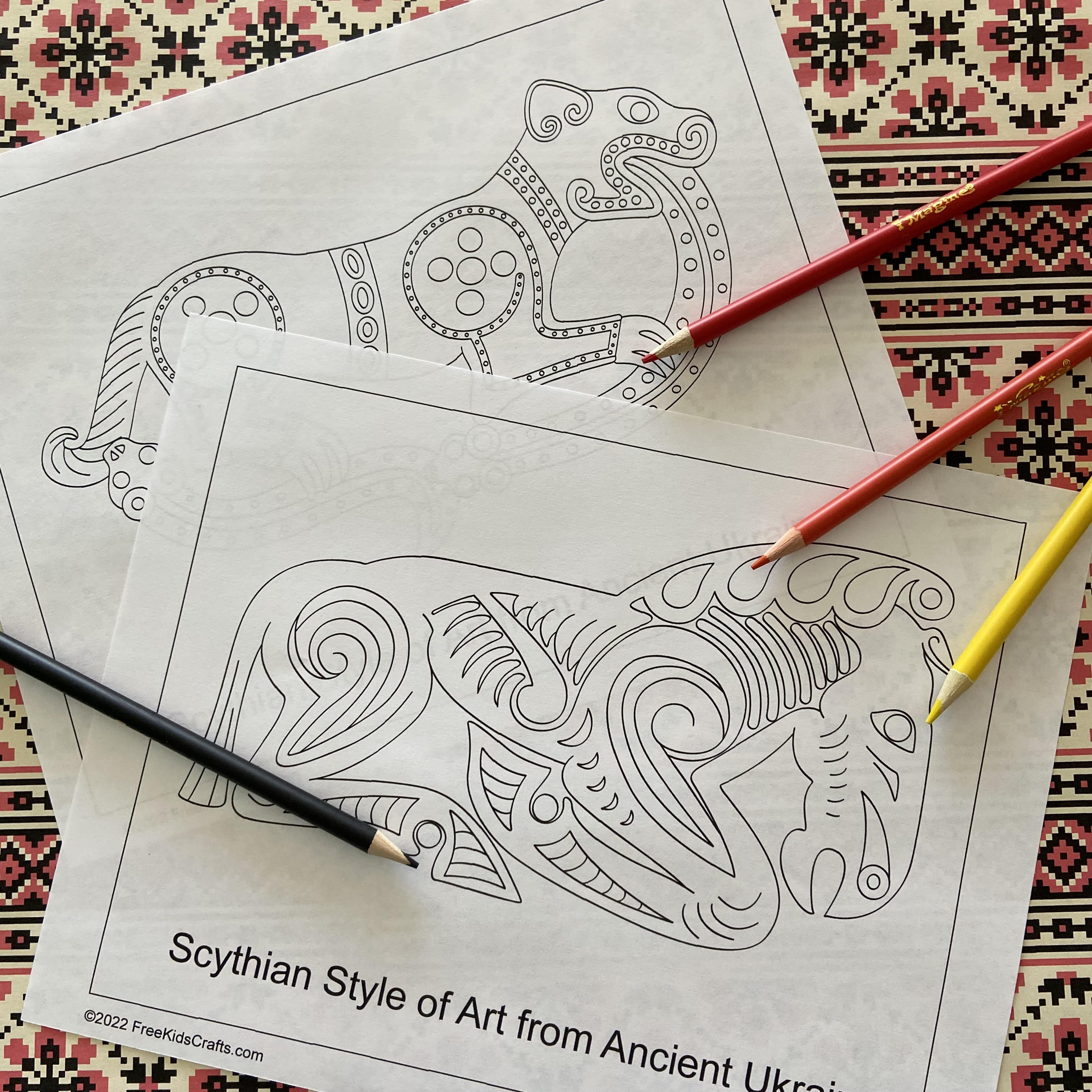 Ancient ukrainian scythian coloring pages