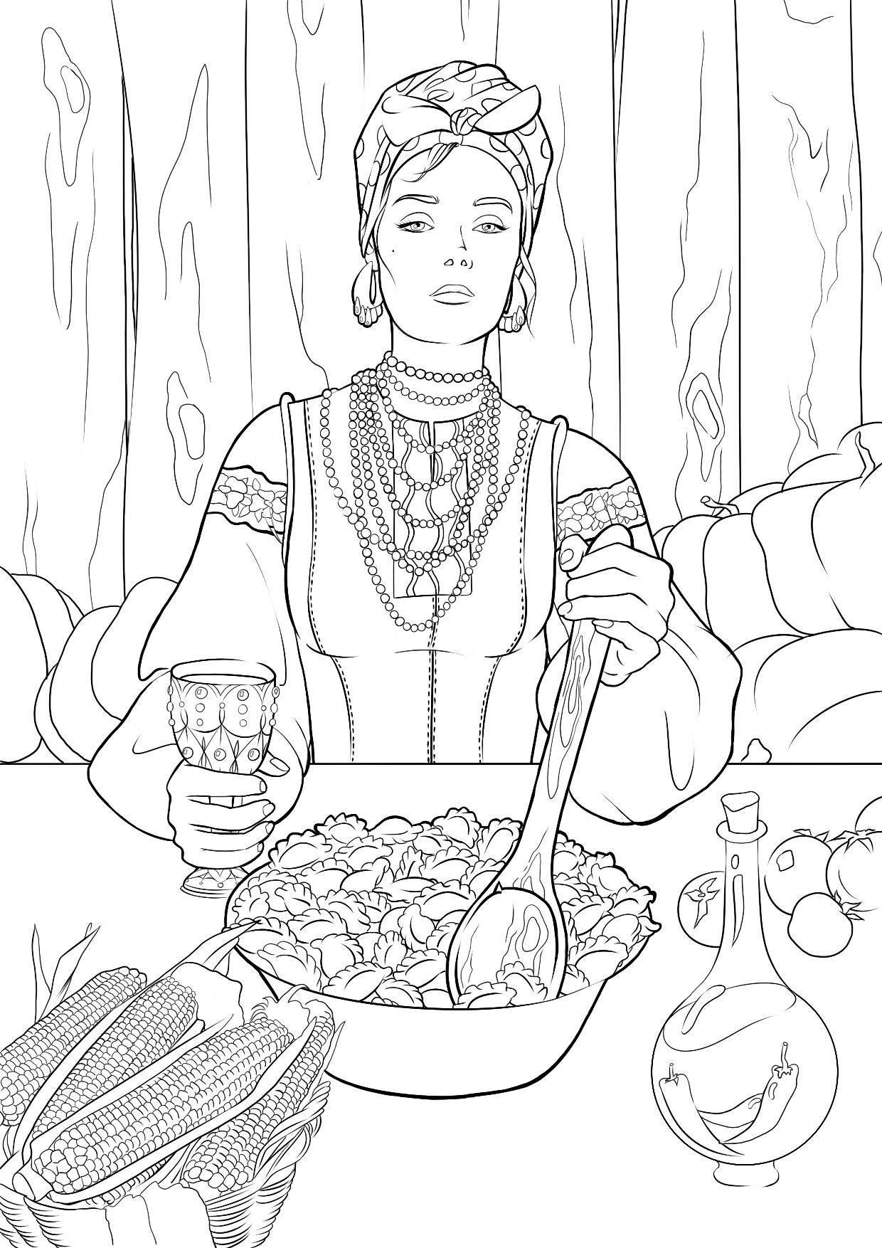Coloring page ukrainian girl by juliaralyk on