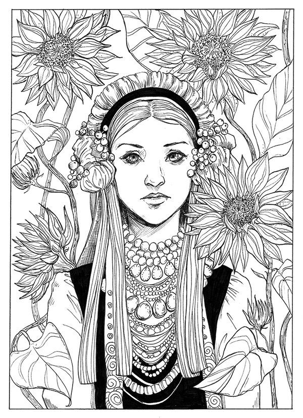 Ukrainian sunflower by jowielimartdeviantart on deviantart coloring pictures pattern coloring pages art inspiration
