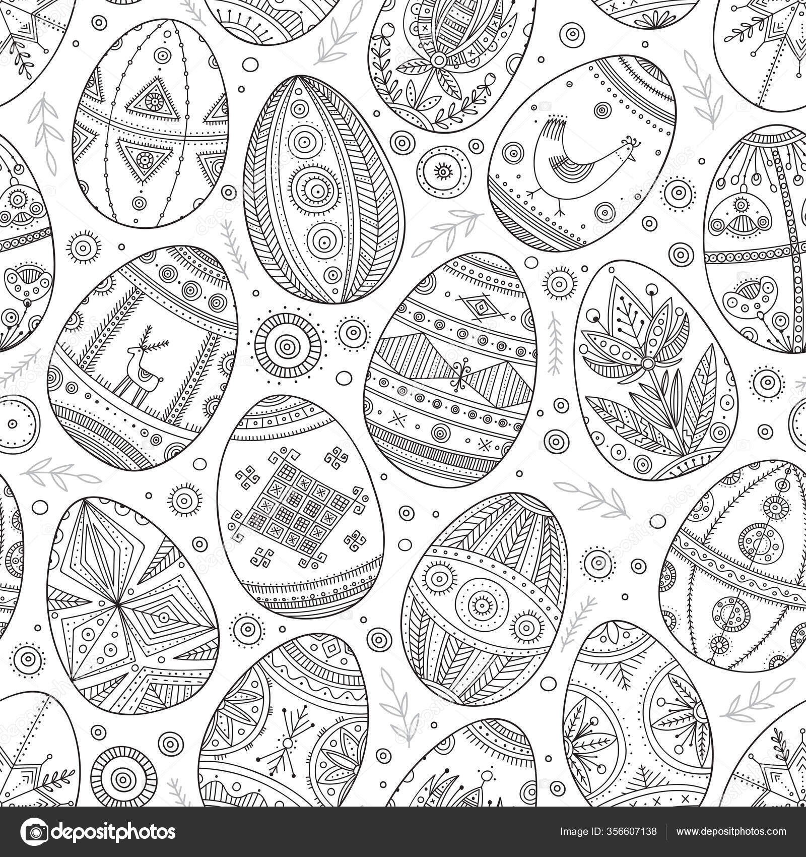 Easter eggs ukrainian traditional style seamless pattern can printed used stock vector by samiola