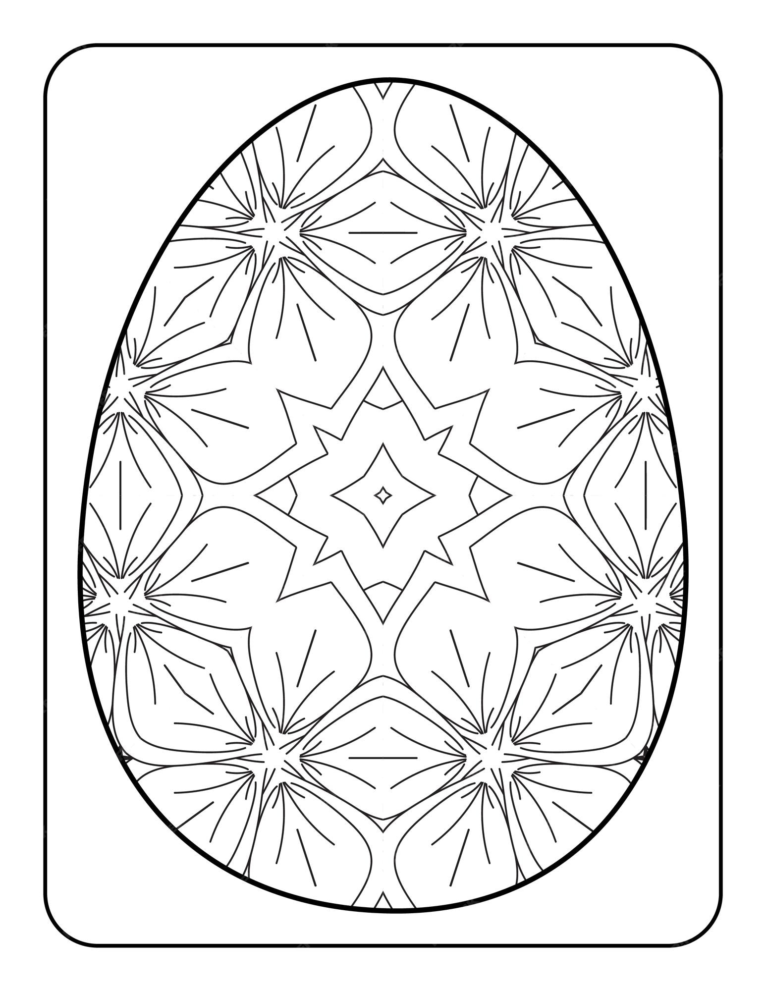 Premium vector easter egg coloring page easter bunny coloring page easter coloring page for adults and kids