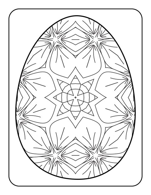 Premium vector easter egg coloring page easter bunny coloring page easter coloring page for adults and kids