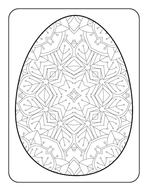 Premium vector easter egg coloring page easter bunny coloring page easter coloring page for adults and kids