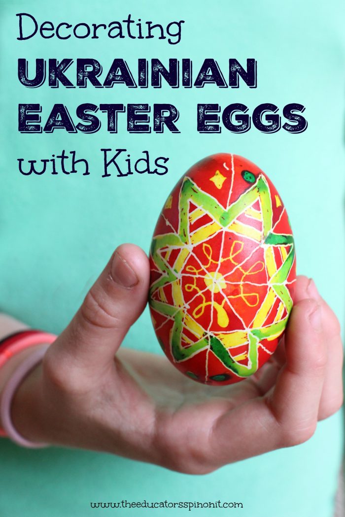 Decorating ukrainian easter eggs with kids