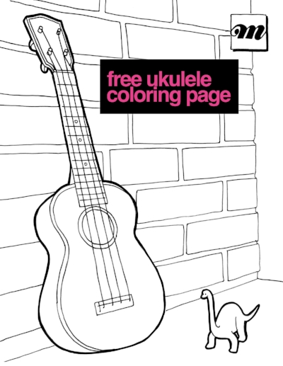 Free printable a new ukulele coloring page for the new year â musical mama