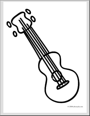 Clip art basic words ukulele coloring page i