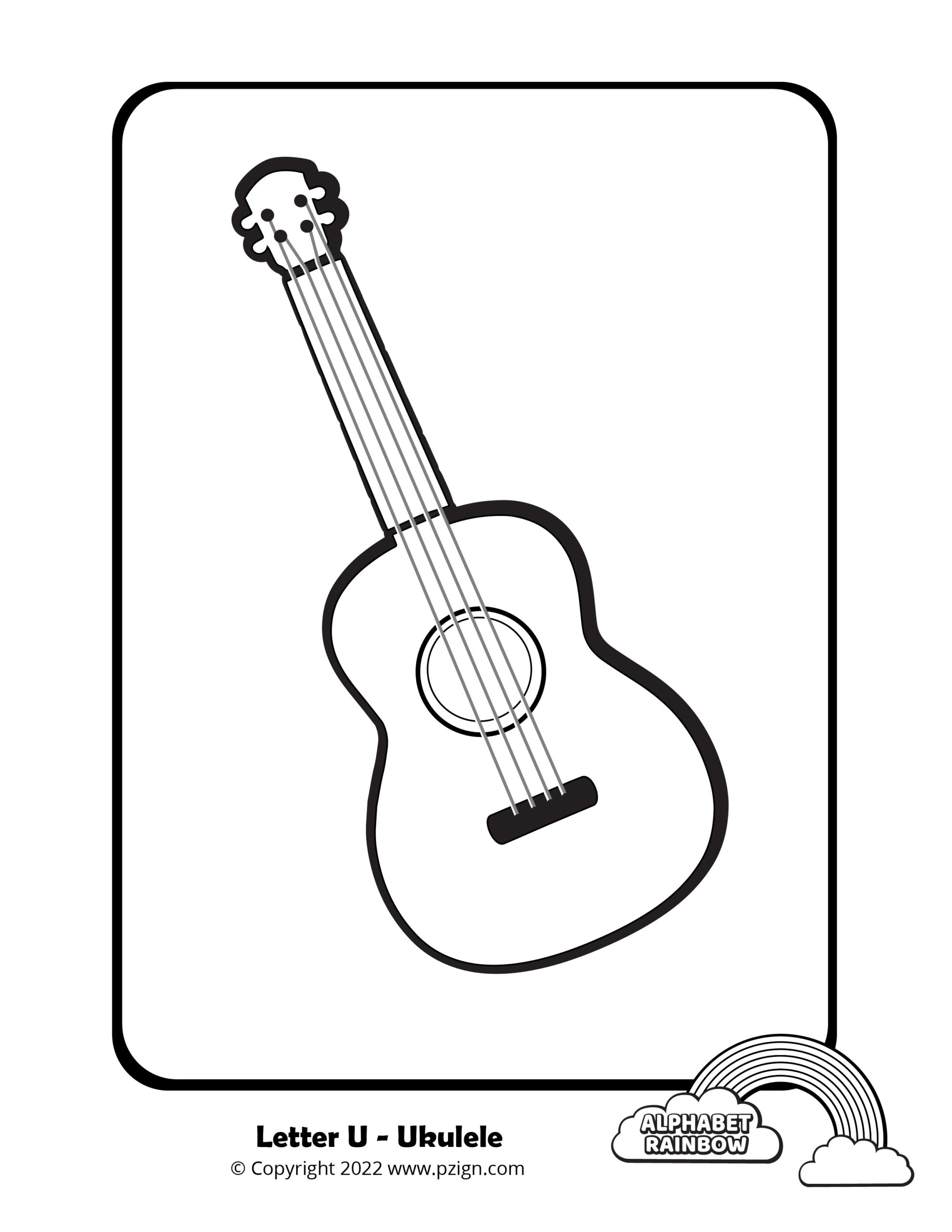 Alphabet rainbow â letter u coloring pages
