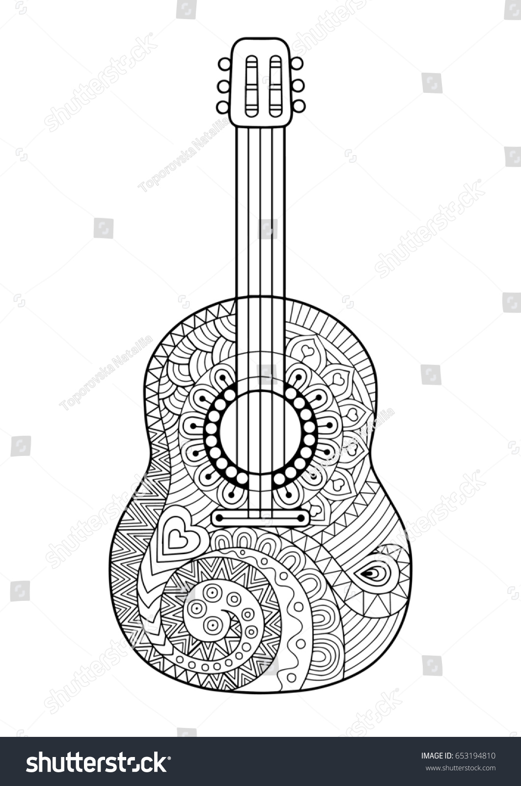 Coloring page adult antistress relax meditation stock illustration