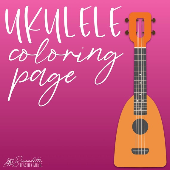 Ukulele coloring page instant download