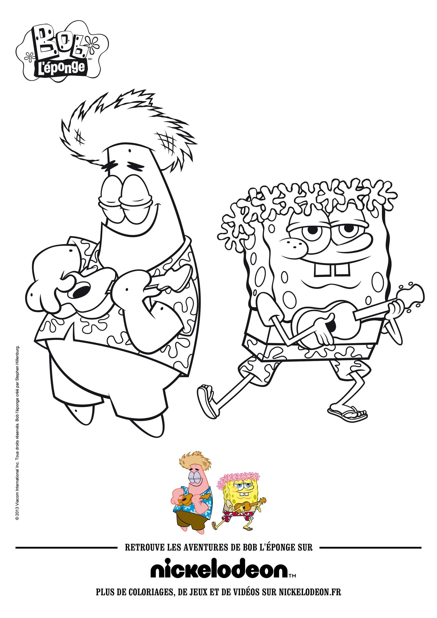 Bob and his ukulele coloring pages