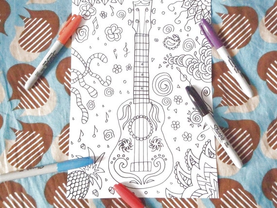 Ukulele coloring book guitar braguinha machete cavaquinho
