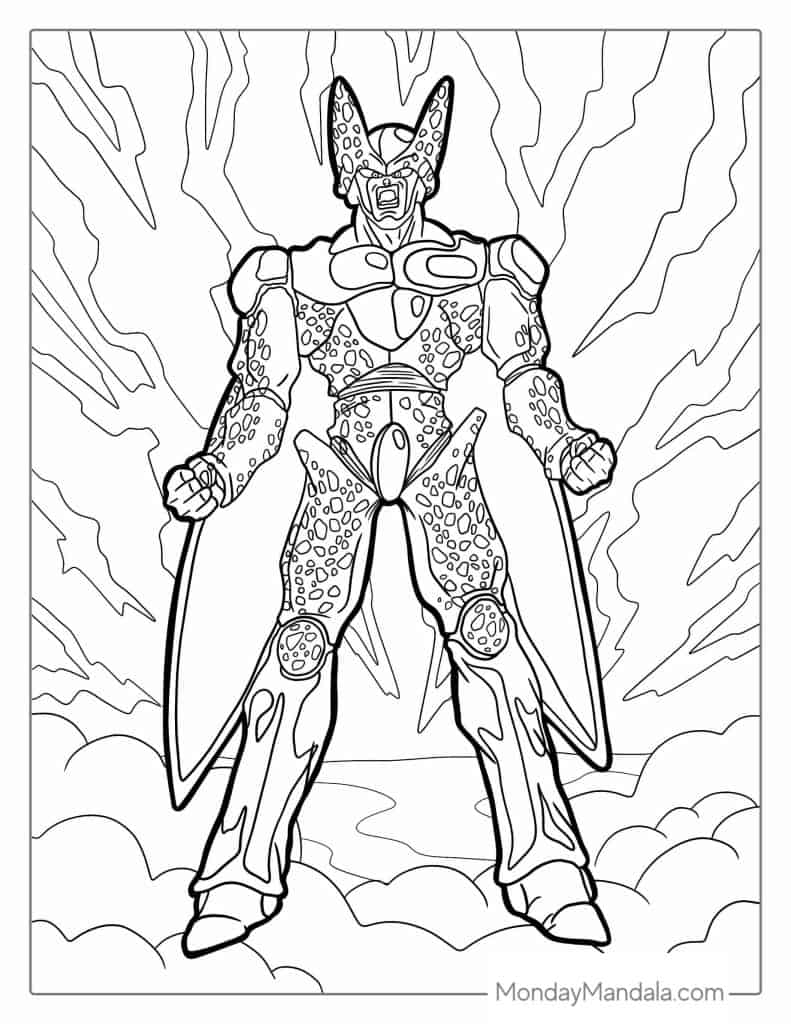 Dragon ball z coloring pages free pdf printables