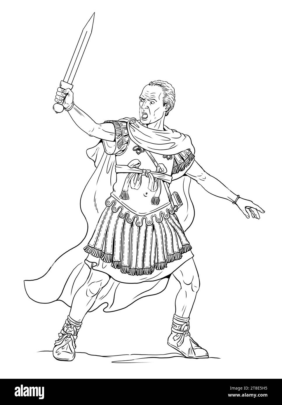 Ancient warrior drawing hi