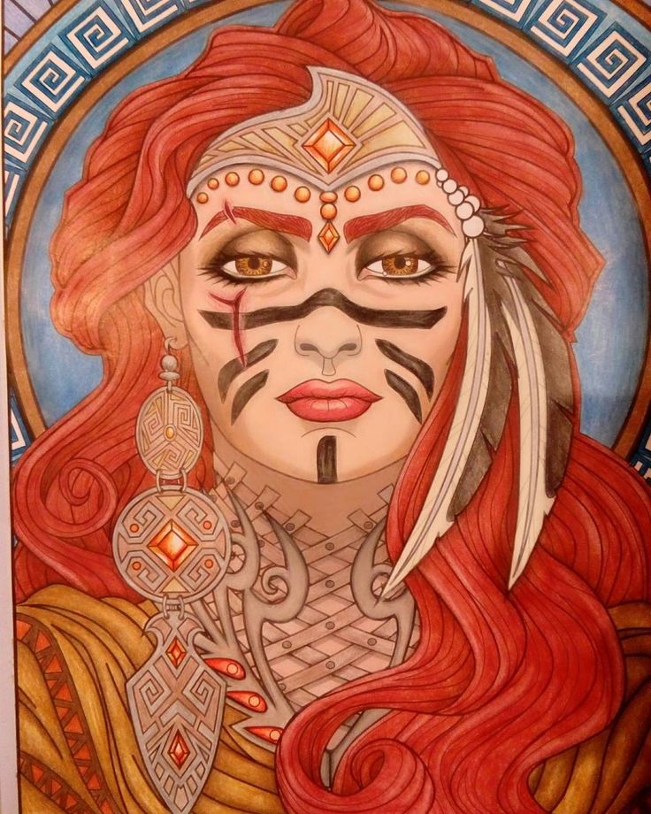 My warrior chieftess try to take a pic without the shine but this was the best one cristinamcallister magicalbeauties â steampunk coloring warrior magical
