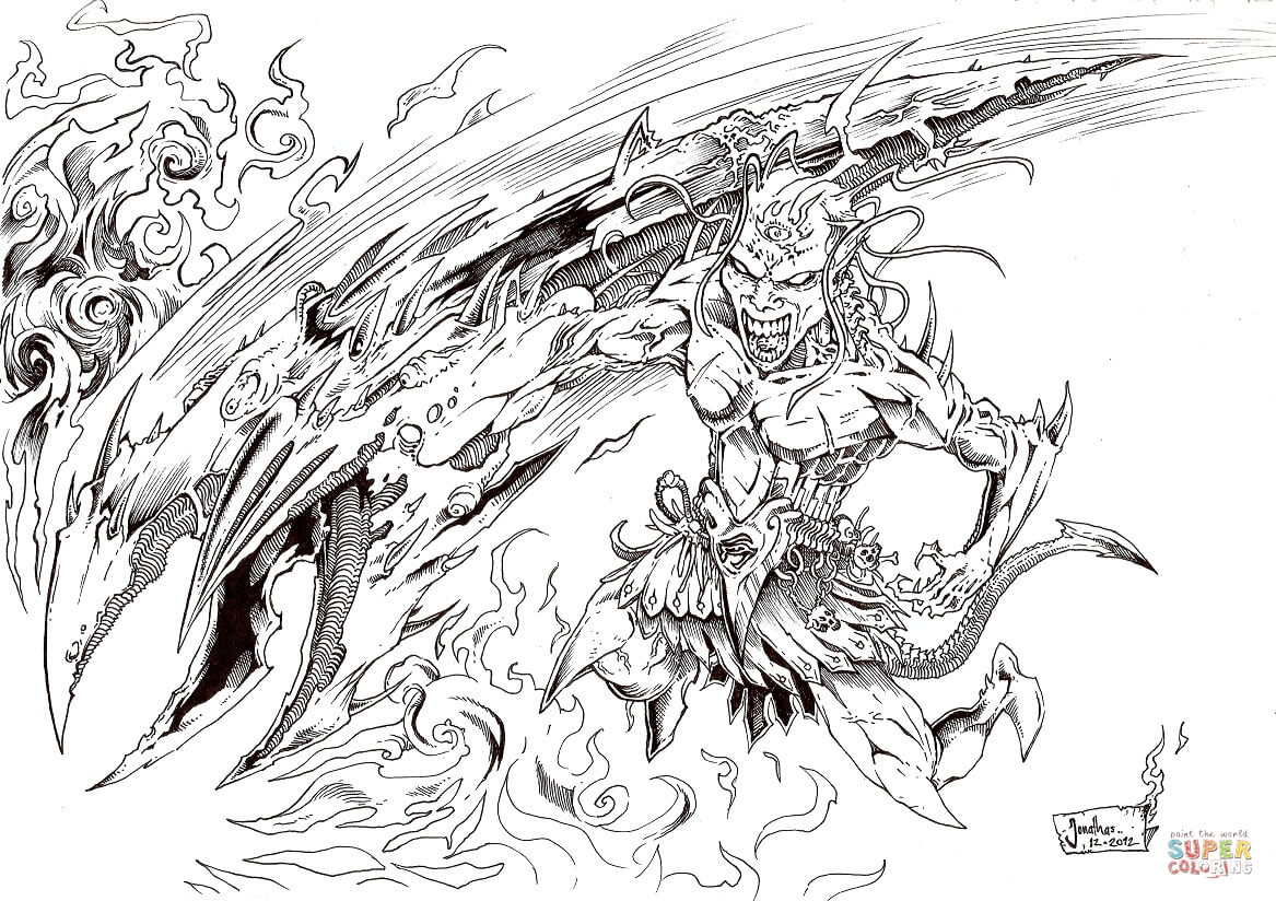 Warrior of hell coloring page free printable coloring pages