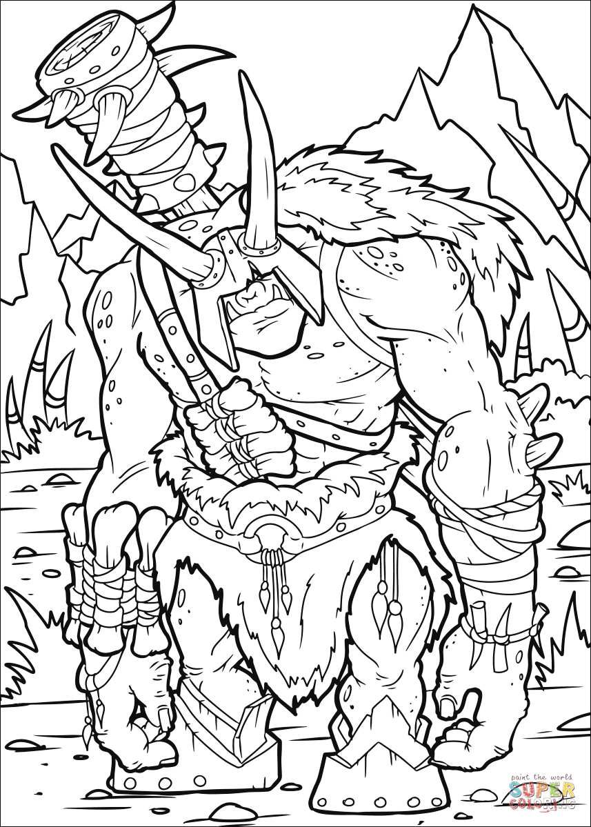 Orc warrior coloring page free printable coloring pages