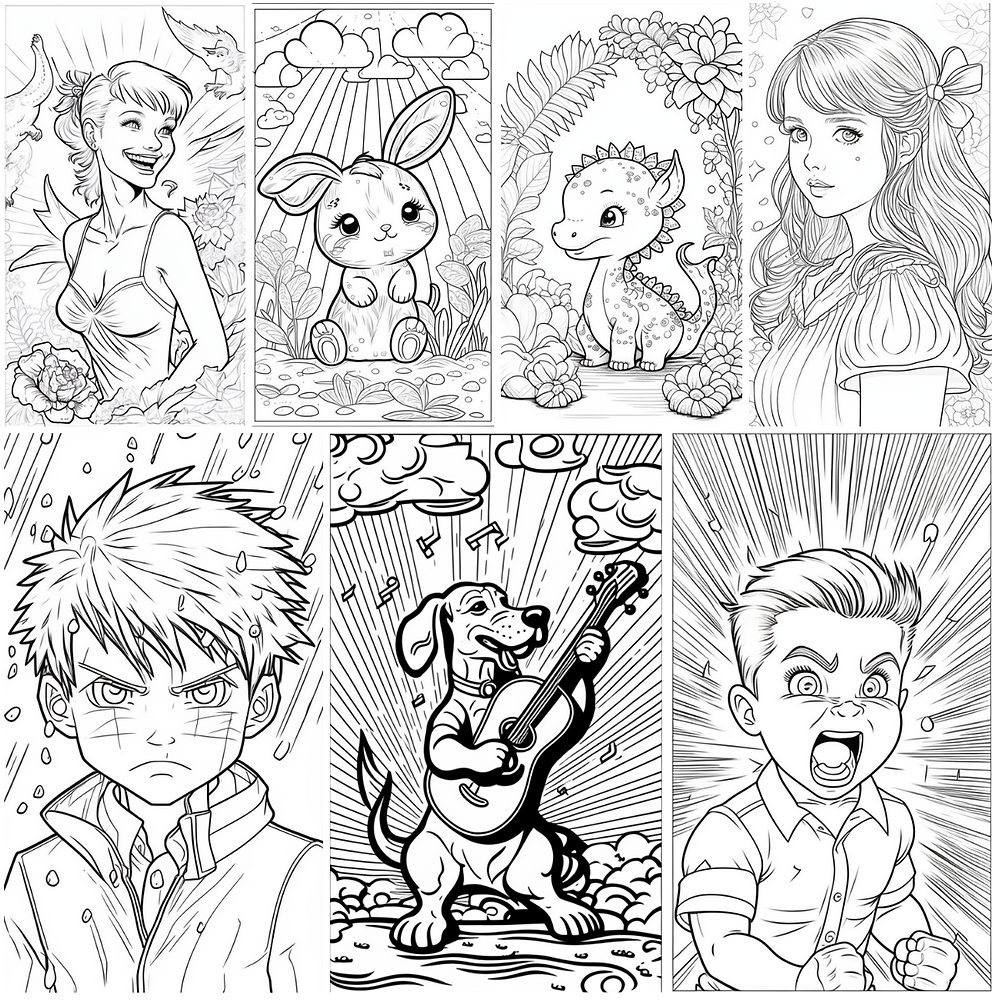 Midjourney coloring books prompt generator