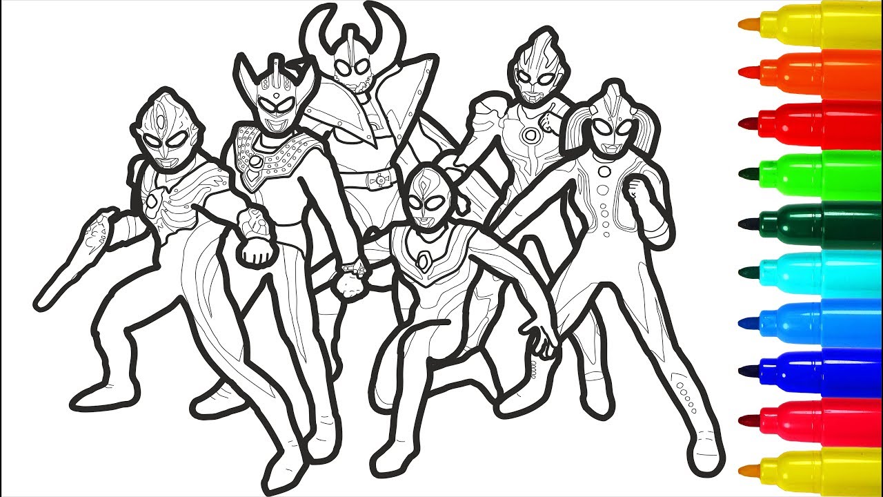 Ultraan ultra coloring pages with colored arkers for young children ultraan coloring pages