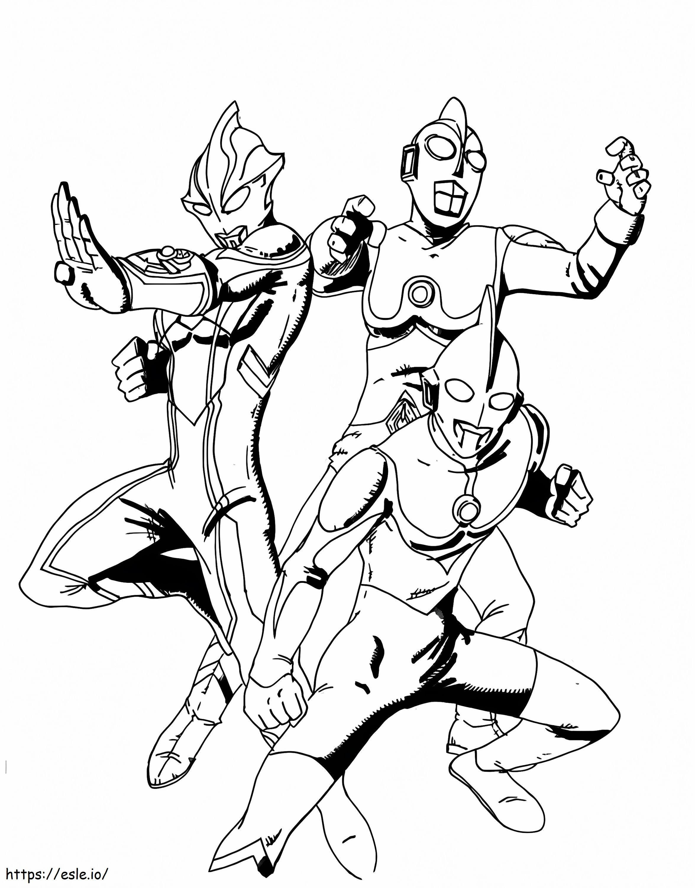 Ultraman team coloring page