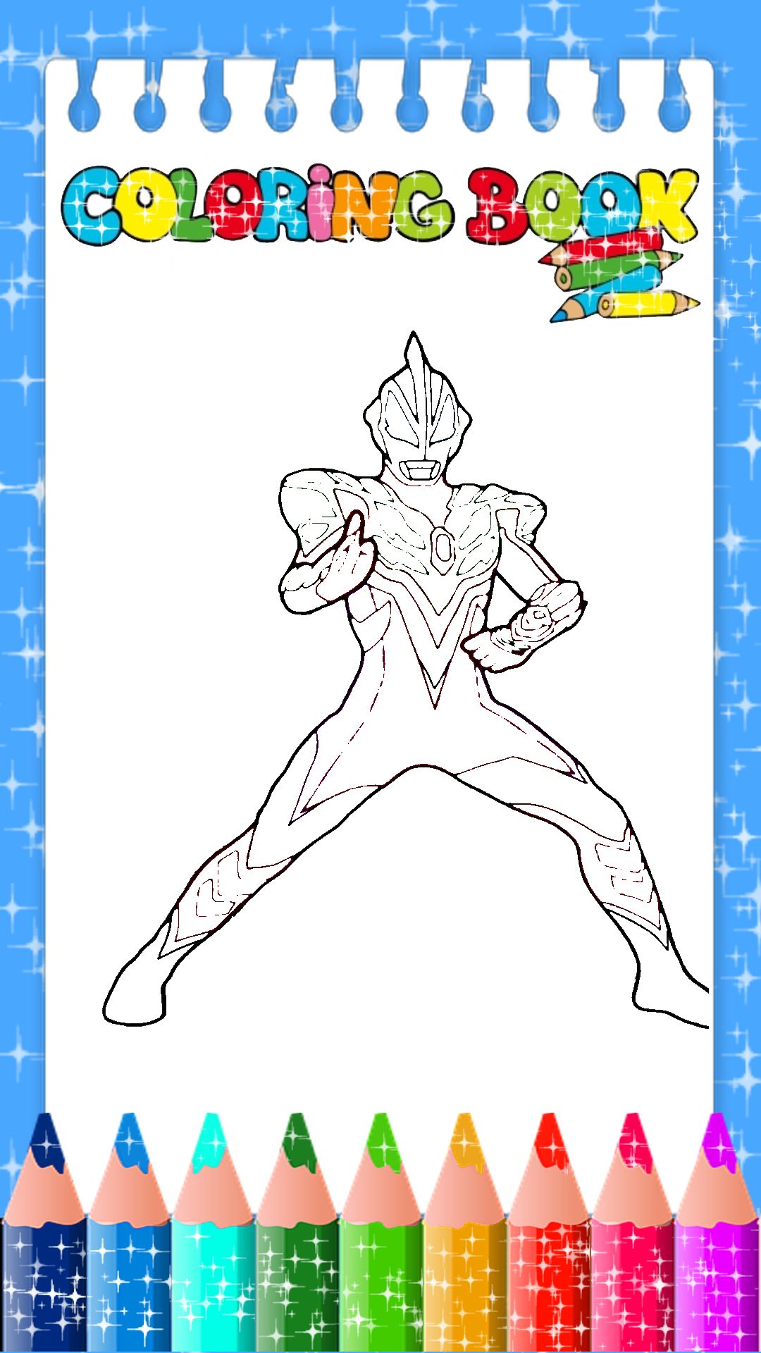 Glitter coloring book ultra super hero