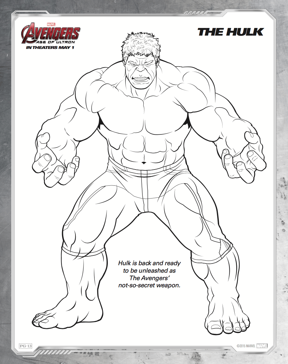Free printable avengers age of ultron coloring sheets