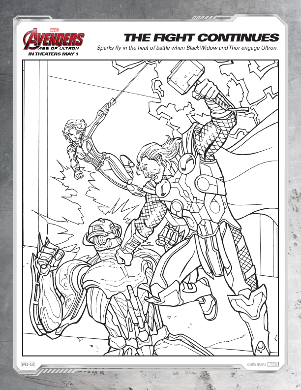 Marvel printable coloring pages avengers age of ultron