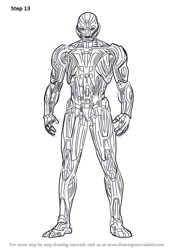 How to draw ultron marvel ics step by step
