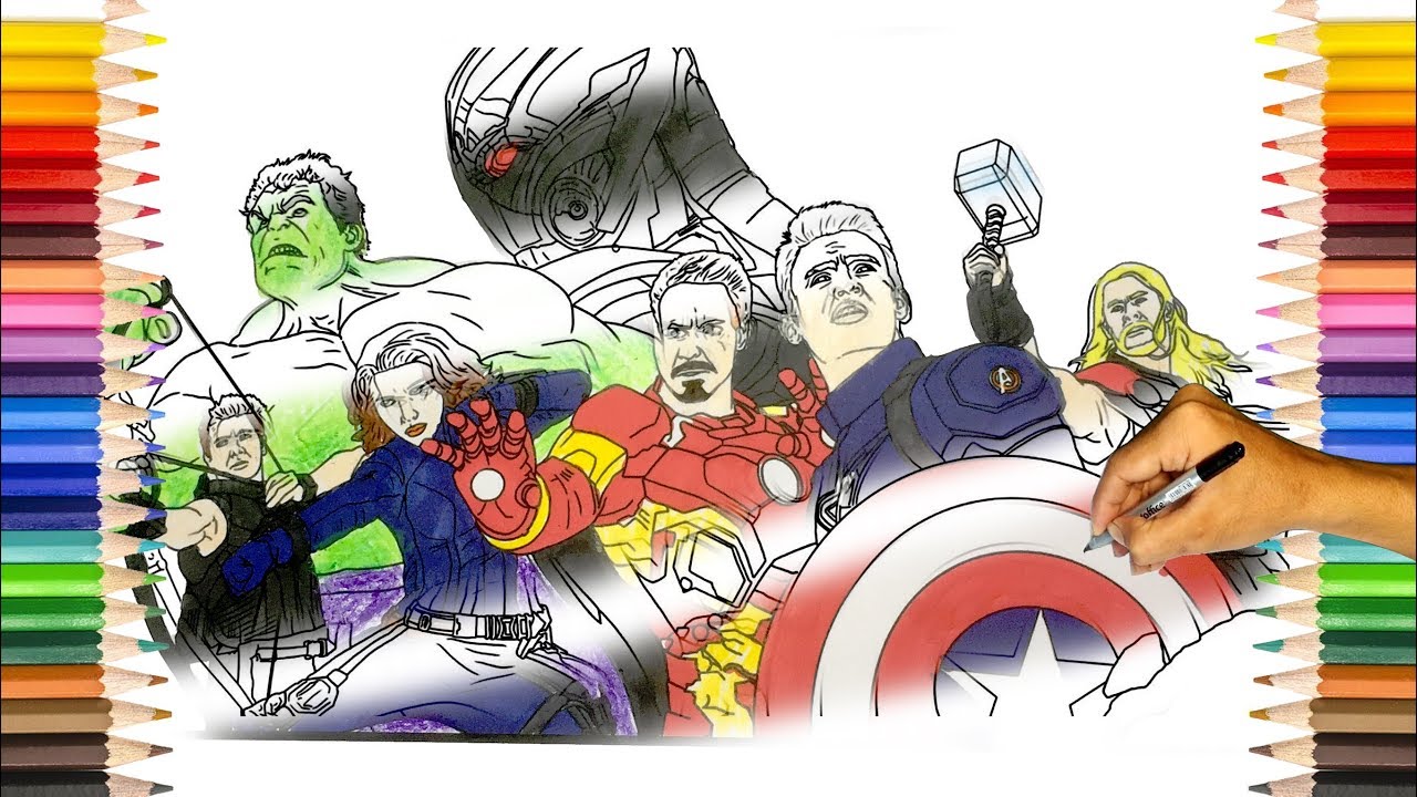 The avengers coloring pages the avengers age of ultron coloring book how to draw avengers