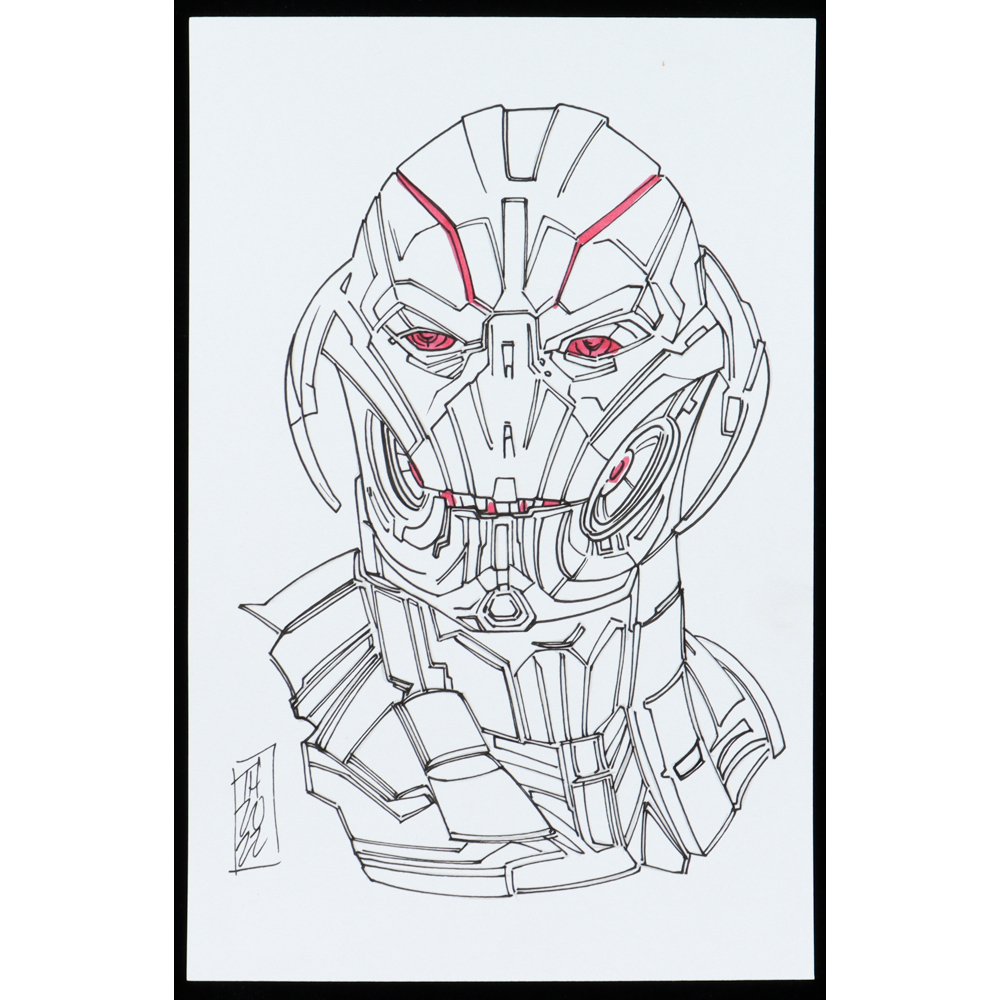 Ultron avengers age of ultron marvel original sketch by tom hodges pa pristine auction