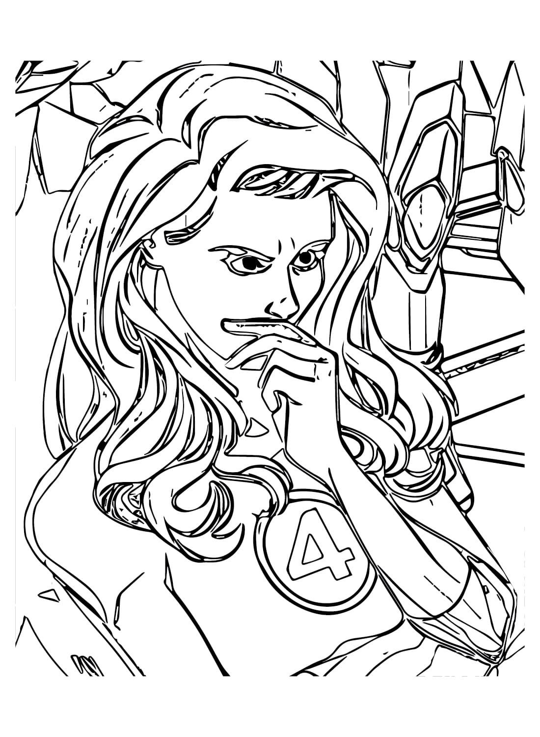 Invisible woman image coloring page