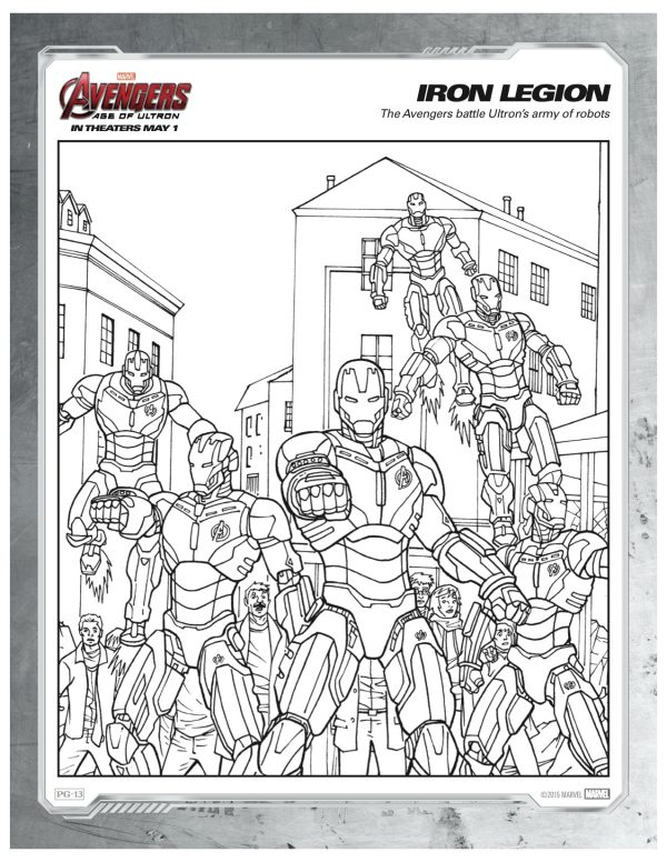 Marvel avengers iron legion coloring page