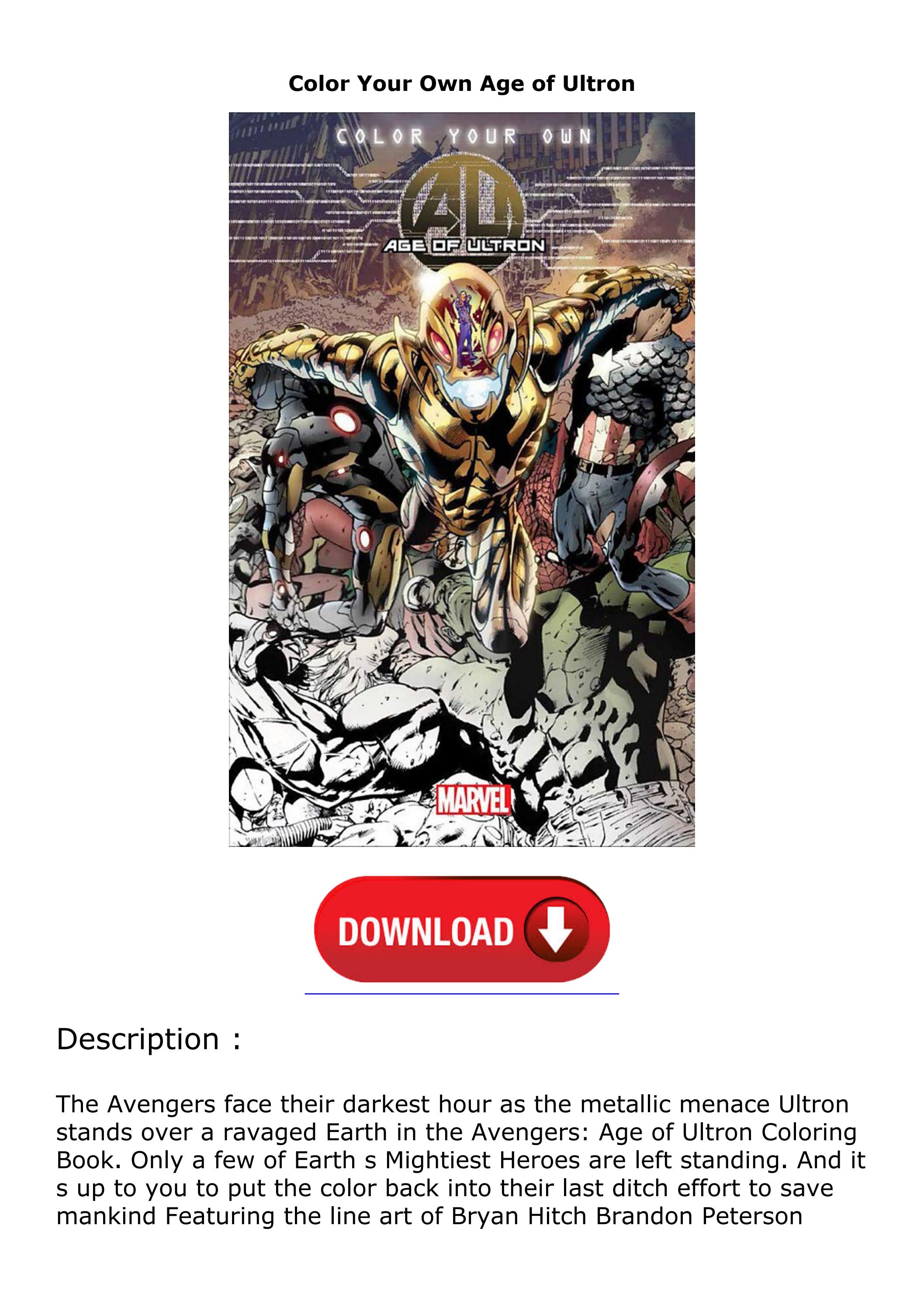 Read âïebook âïpdfâï color your own age of ultron by bradyopeebarber