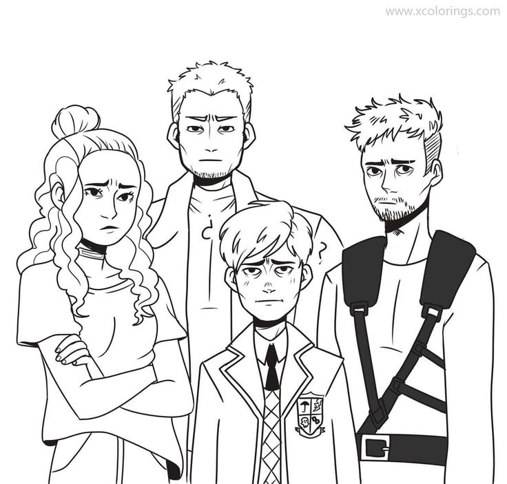 Umbrella academy coloring pages number five alisson luther and diego coloring pages art drawings sketches creative umbrella