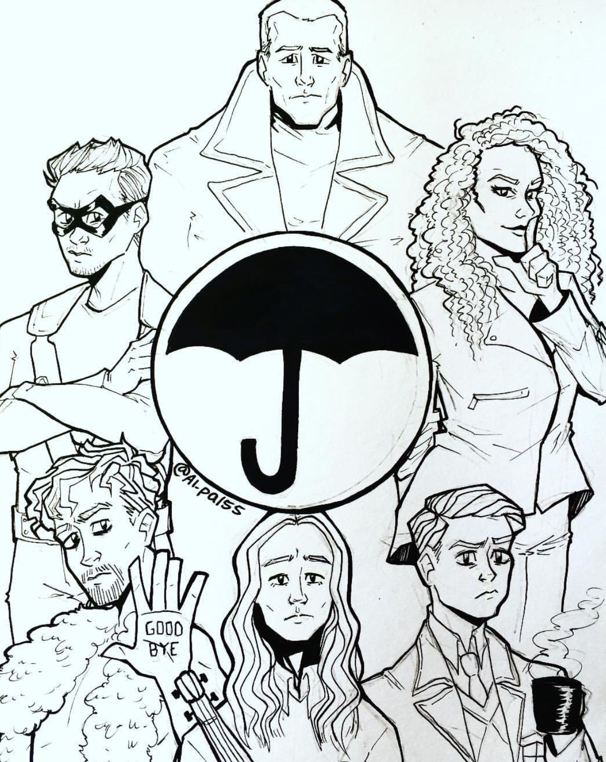 Pin by alice on the umbrella academy umbrella art umbrella drawing coloring pages