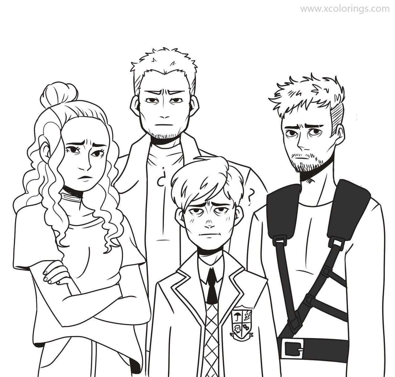 Umbrella academy coloring pages number five alisson luther and diego coloring pages art drawings sketches creative umbrella