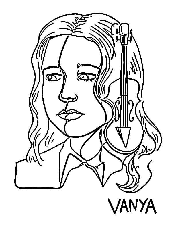 Vanya from the umbrella academy coloring page