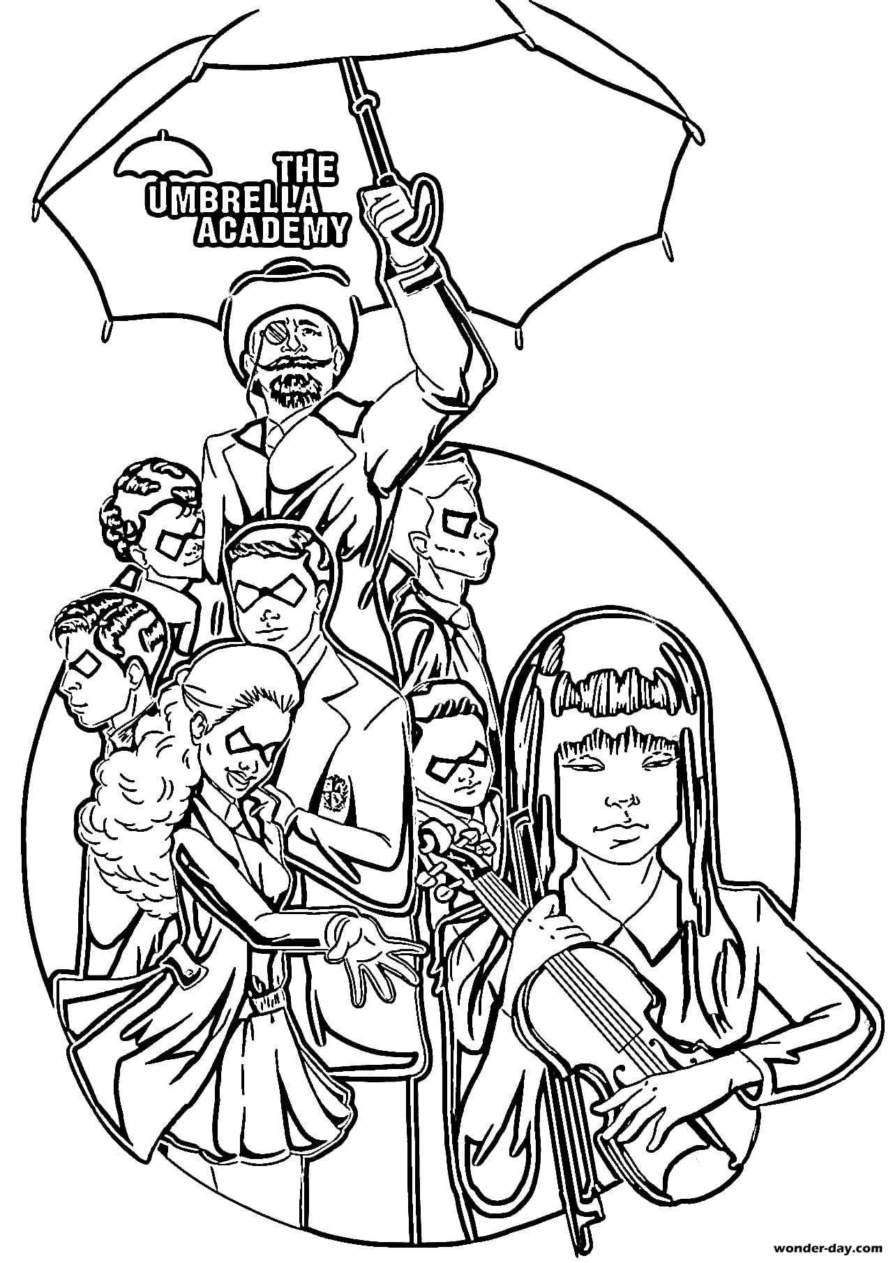 Umbrella academy coloring pages best images free printable