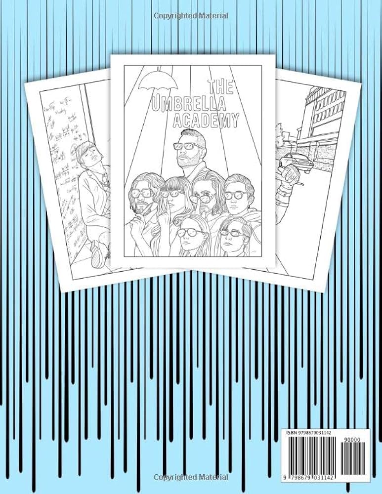 The umbrella academy coloring book an american superhero web television series coloring book with a lot of images and scenes balwin mina books