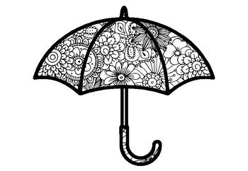Umbrella coloring pages spring summer fall art activity spring sub plan