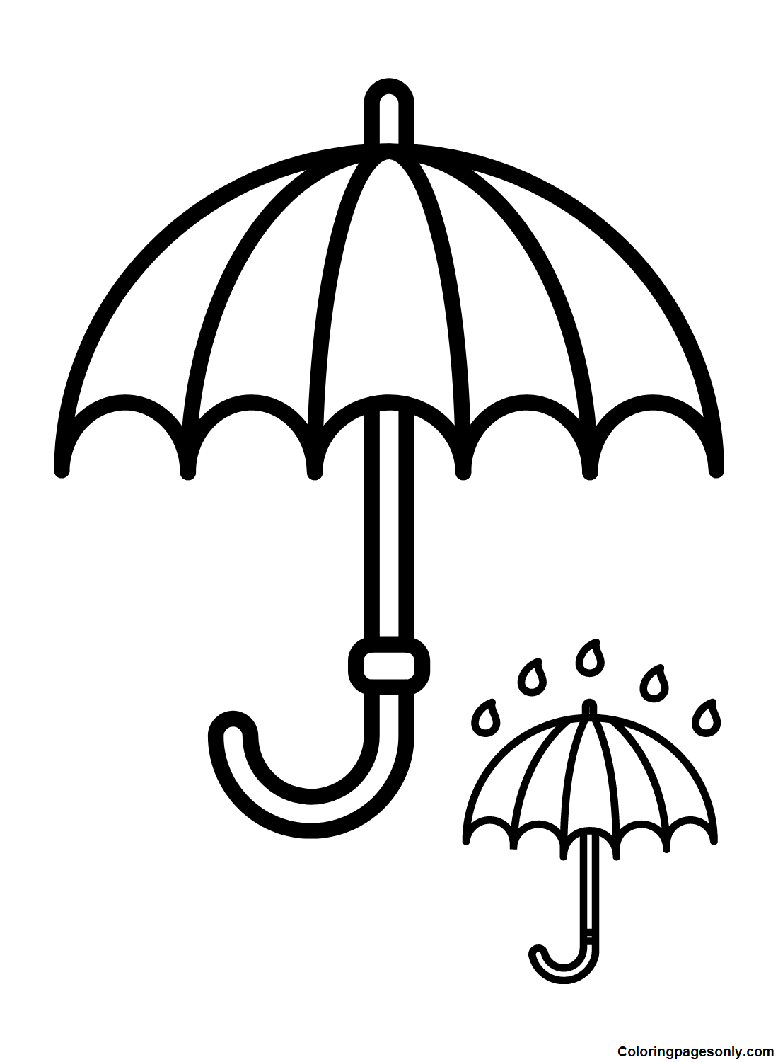 Umbrella coloring pages printable for free download
