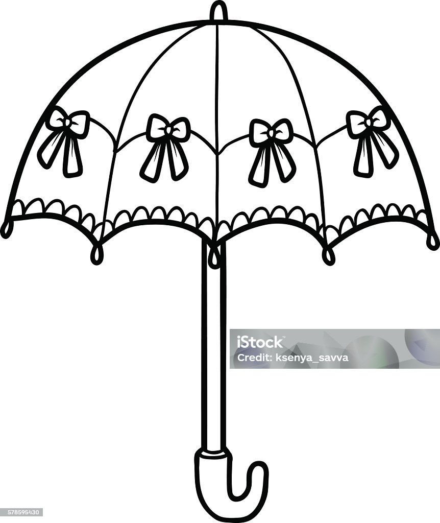 Coloring book for children umbrella stock illustration