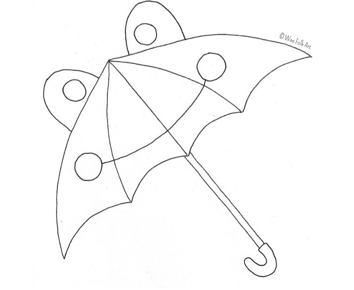 Froggie umbrella coloring page â wee folk art