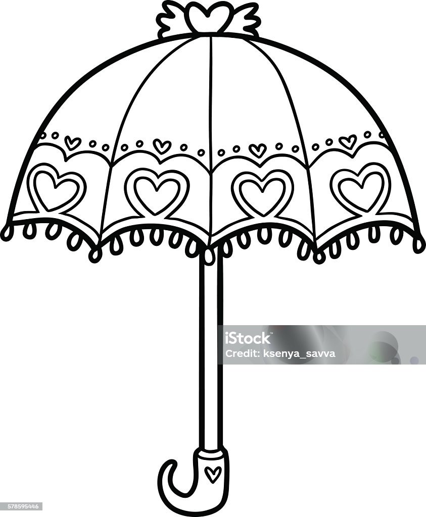 Coloring book for children umbrella stock illustration