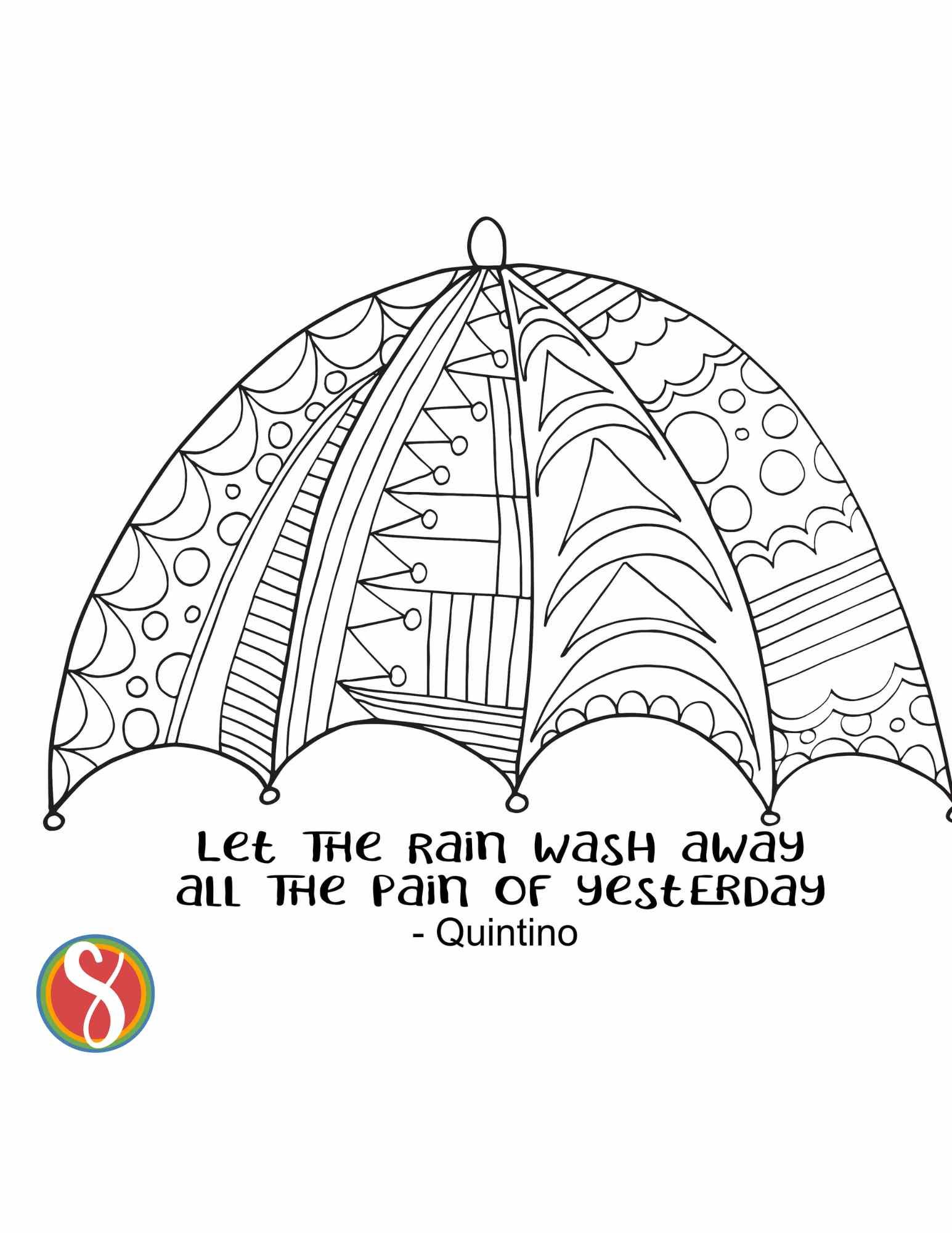 Free umbrella coloring pages â stevie doodles
