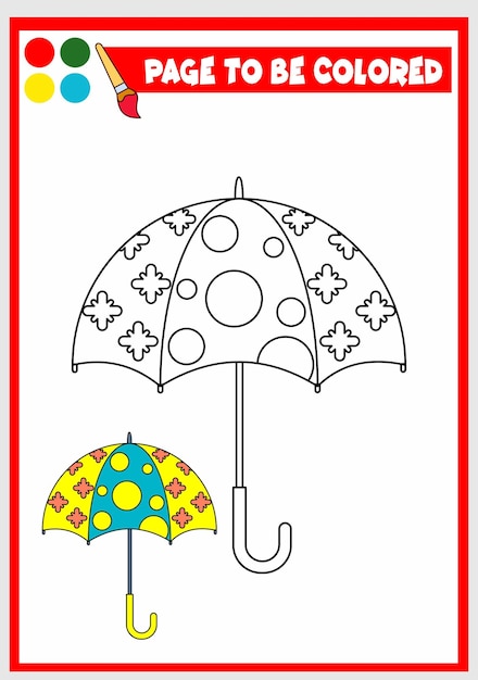 Premium vector coloring book for kids umbrella