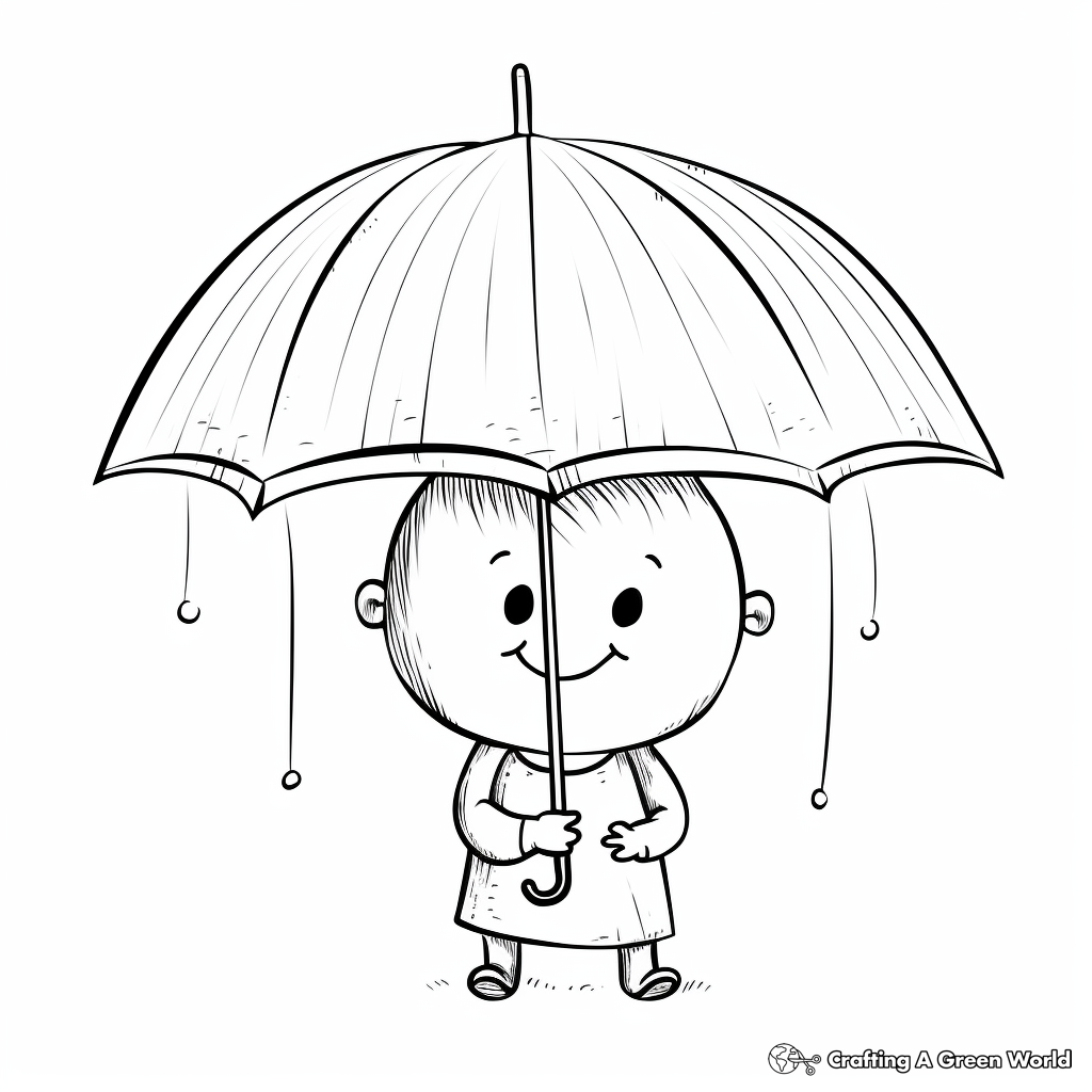U is for umbrella coloring pages