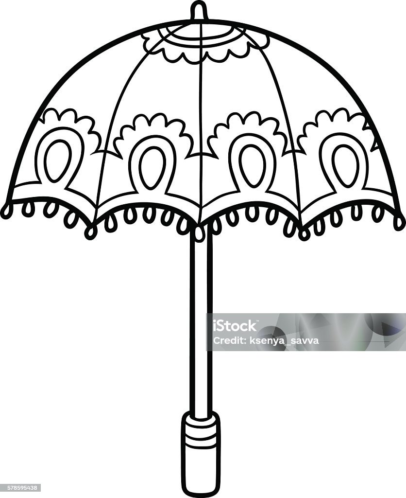 Coloring book for children umbrella stock illustration
