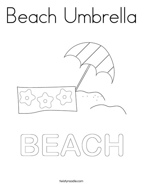 Beach umbrella coloring page