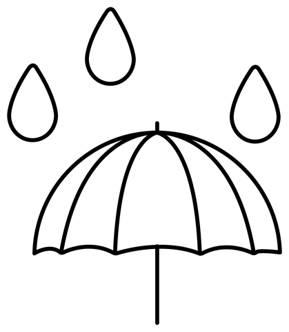 Umbrella with rain drops emoji coloring page free printable coloring pages